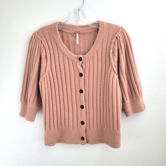 FREE PEOPLE Sloane 3/4 Sleeve Knit Cardigan Sweater - Picture 3 of 16